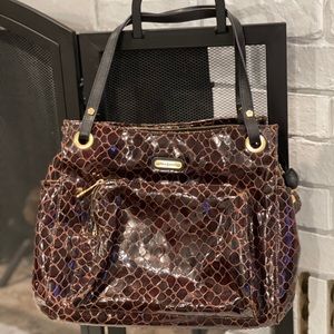 Eric Javits Brown Patent Leather Purse